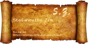 Stefanovits Zia névjegykártya